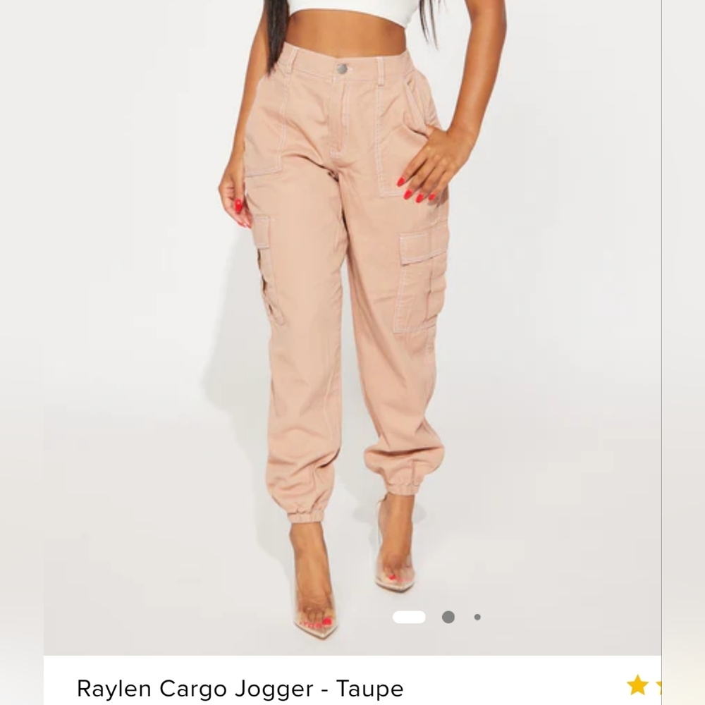 Fashion Nova Tan High-Waisted Joggers